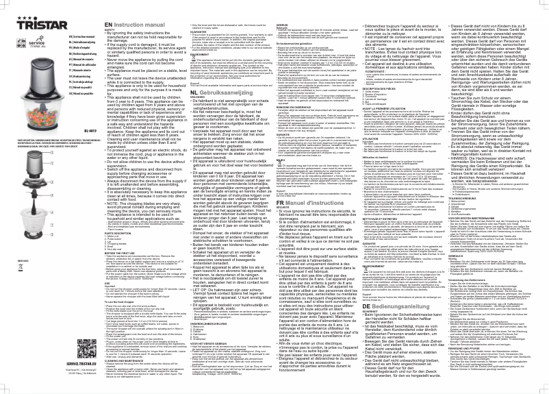 Page 1 of the manual User Manual TriStar BL-4019
