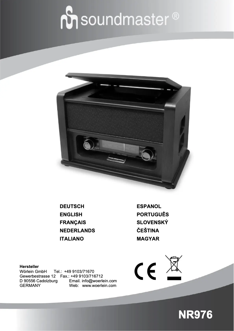Page 1 of the manual User Manual Soundmaster NR976