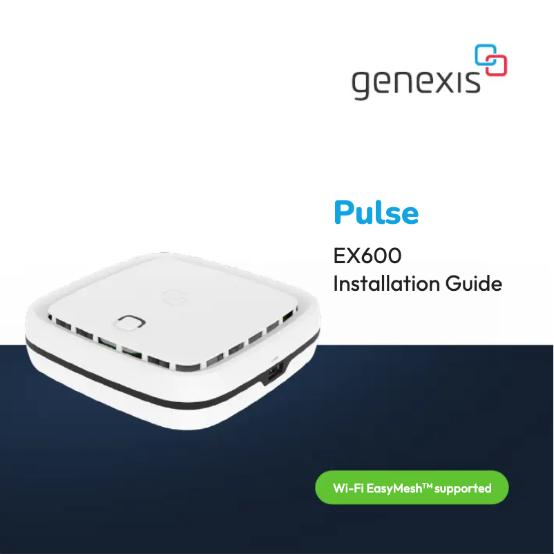Page 1 of the manual User Manual Genexis Pulse EX600