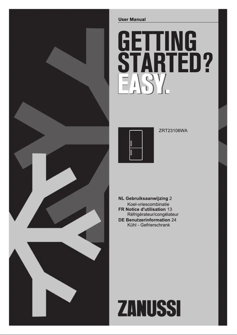 Page 1 of the manual User Manual Zanussi ZRT23106WA