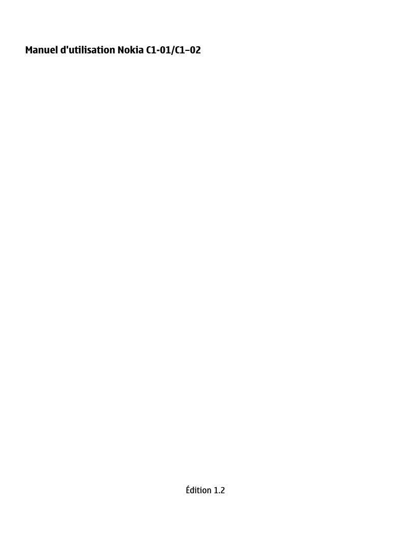 Page 1 of the manual User Manual Nokia C1 02