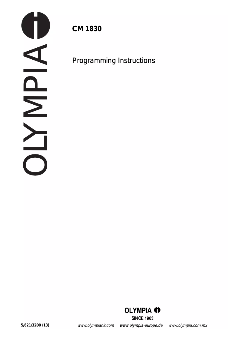 Page 1 of the manual User Manual Olympia CM 1830