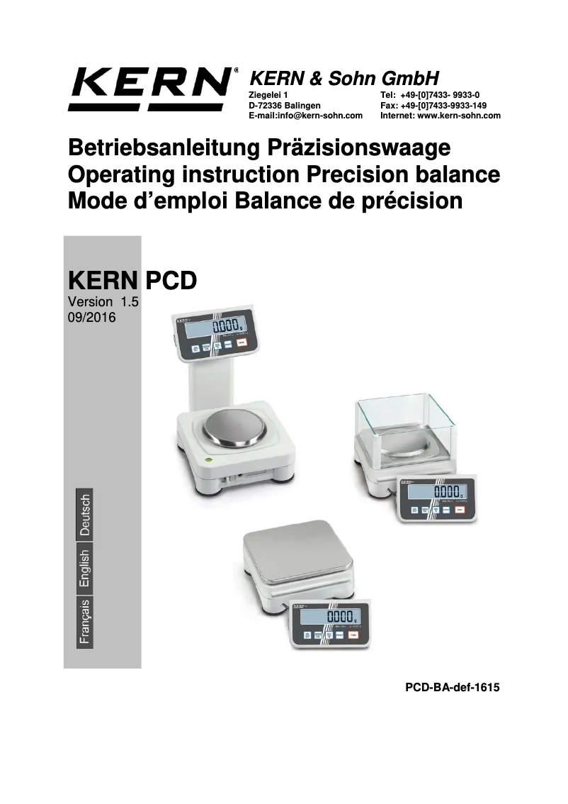 First page image of the manual for PCD 250-3