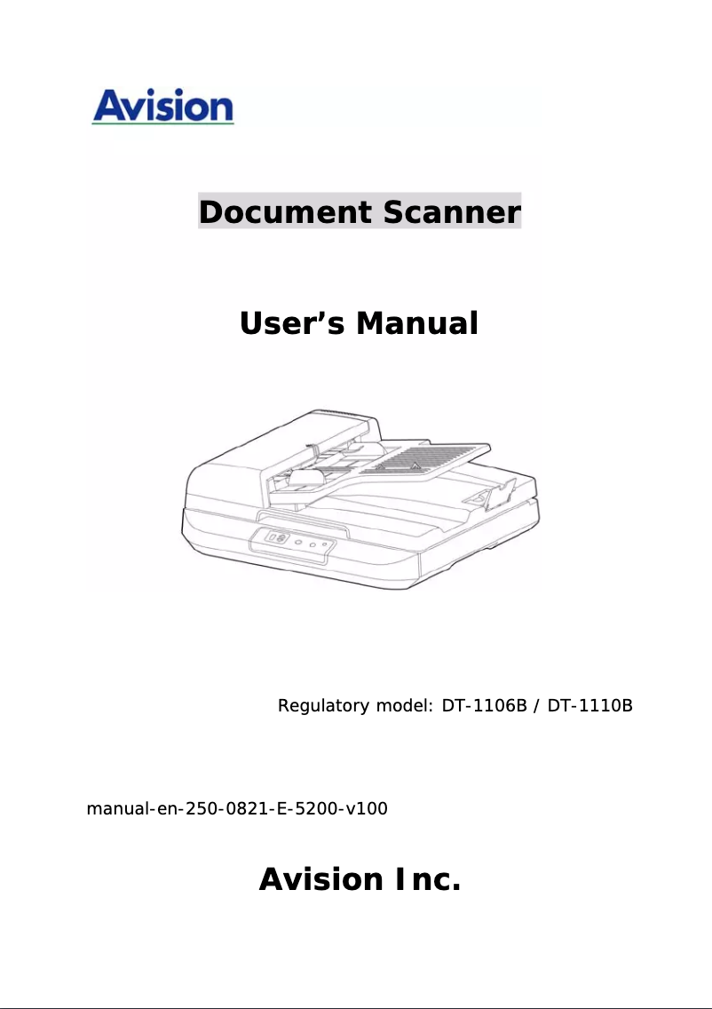 First page image of the manual for DT-1106B