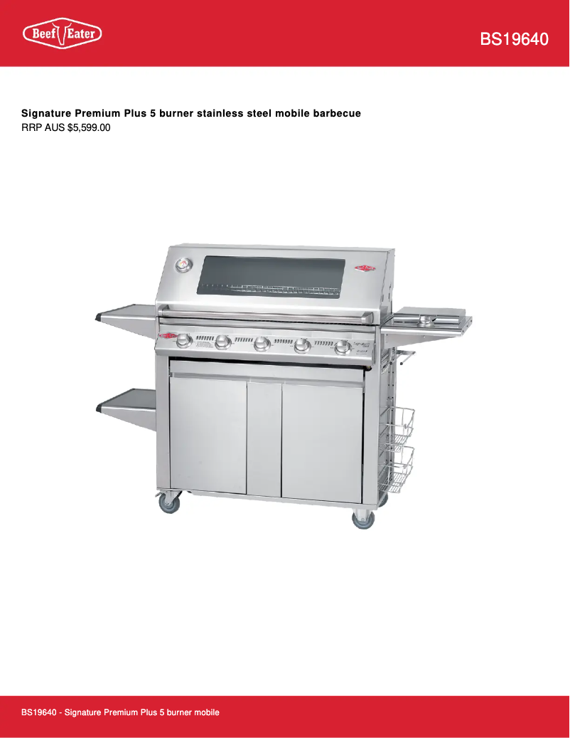 First page image of the manual for Signature BS19640