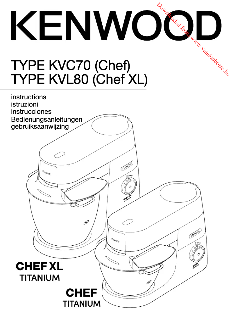 Page 1 of the manual User Manual Kenwood Chef Titanium XL KVL80