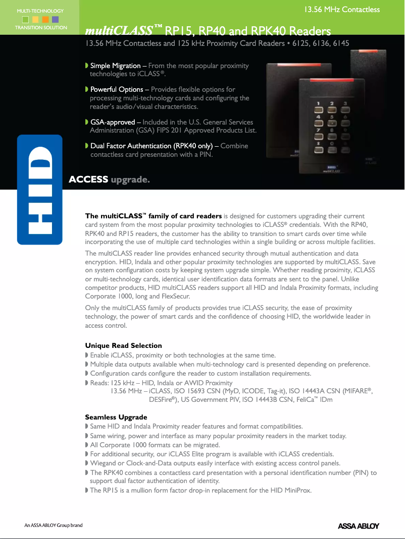 Image de la première page du manuel de l'appareil multiCLASS RPK40