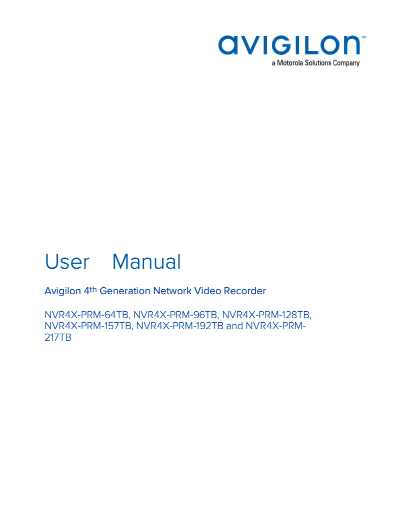 Image de la première page du manuel de l'appareil NVR4X-PRM