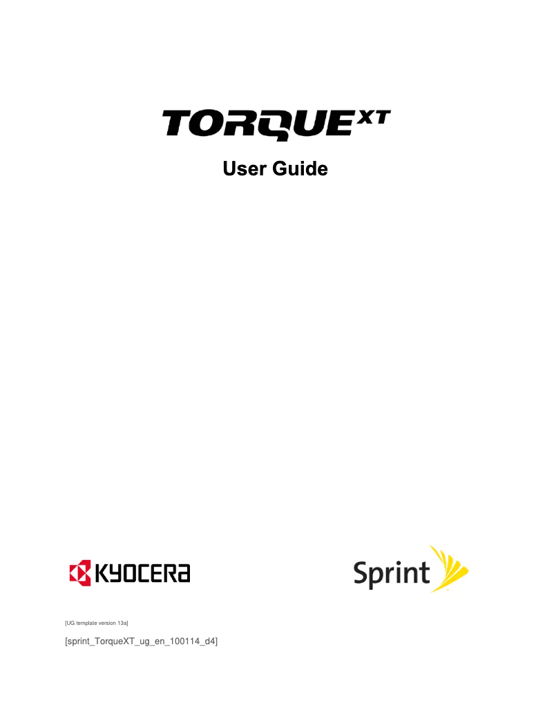 First page image of the manual for Torque XT E6715