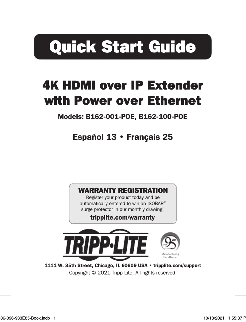 Page 1 of the manual User Manual Tripp Lite B162-001-POE