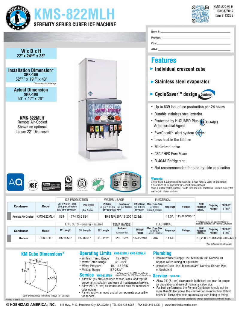 First page image of the manual for KMS-822MLH