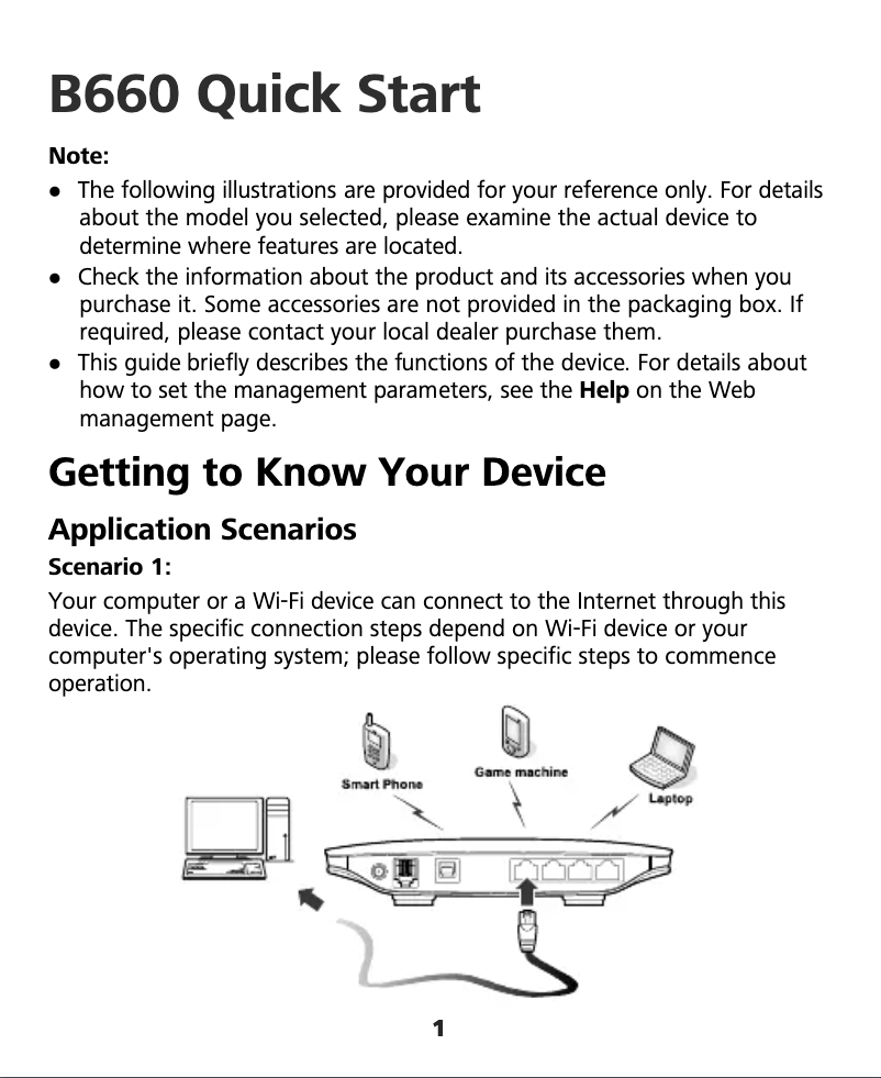 Page 1 of the manual User Manual Huawei B660