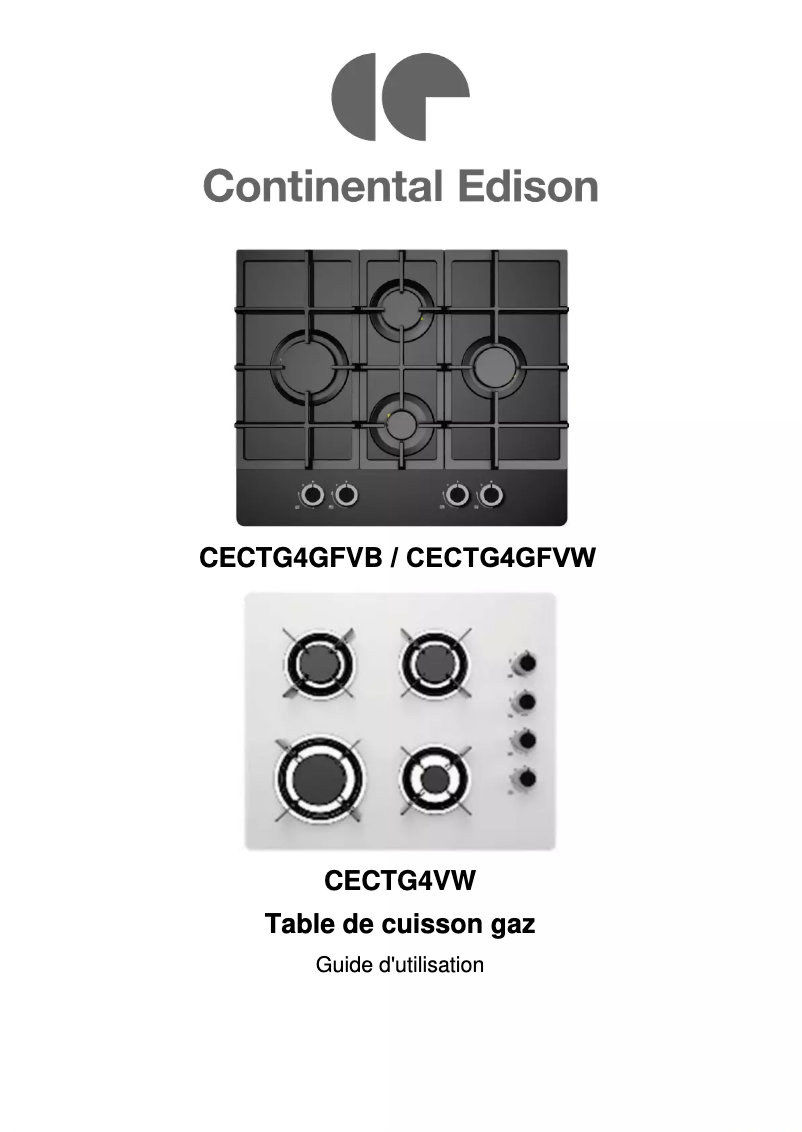 First page image of the manual for CECTG4GFVB