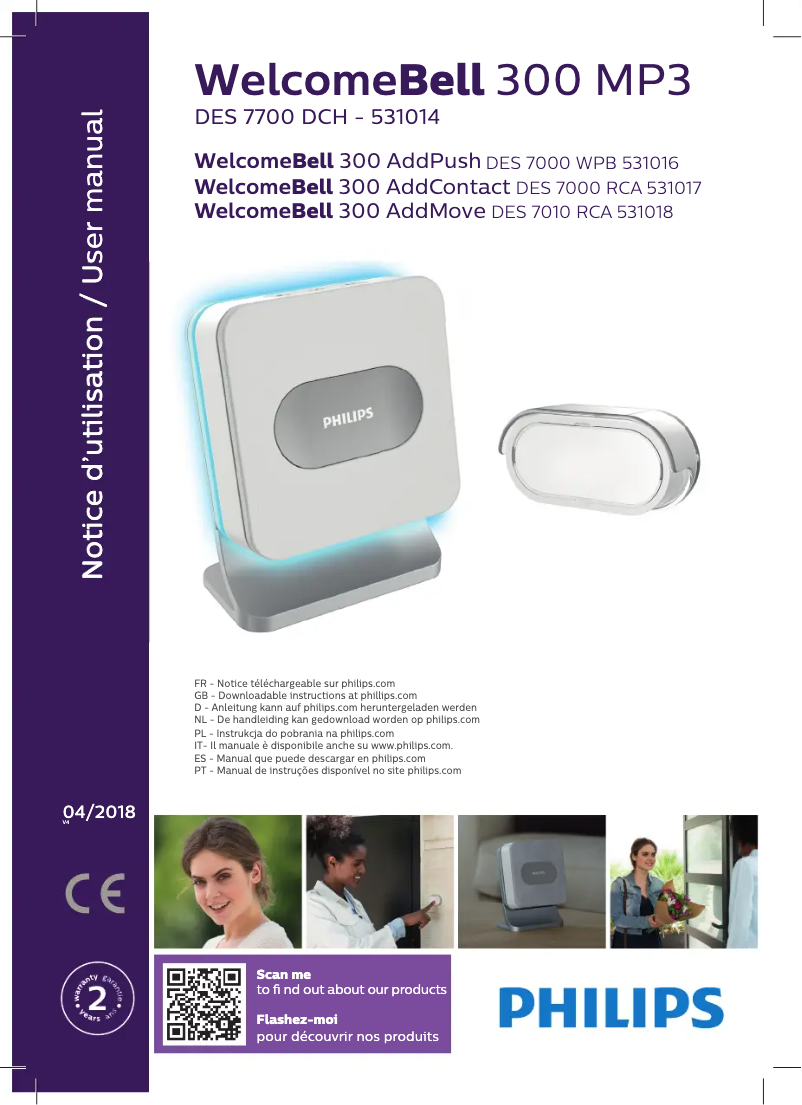 First page image of the manual for WelcomeBell 300 MP3