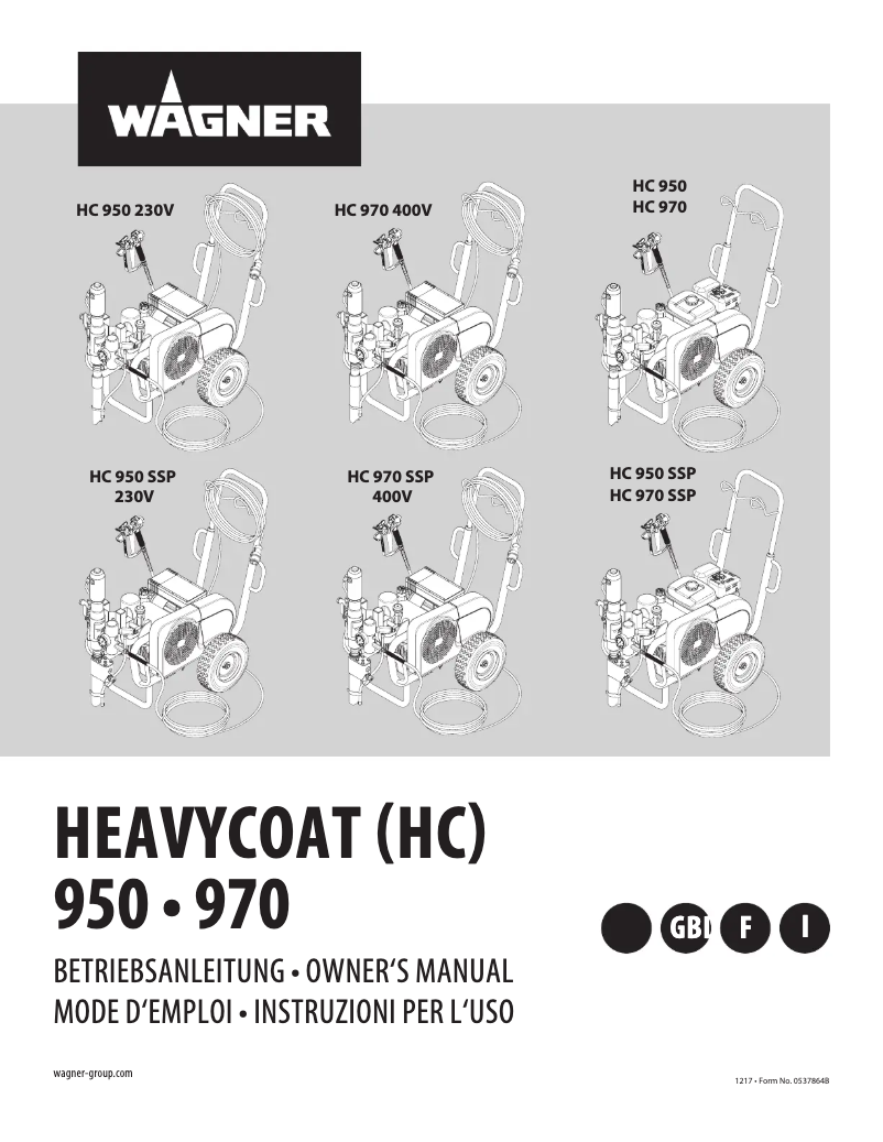 First page image of the manual for HeavyCoat 970 E SSP