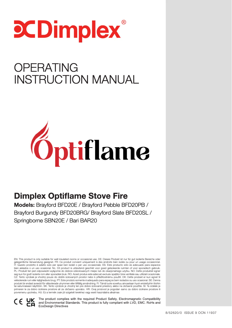 Page 1 of the manual User Manual Dimplex BFD20BRG