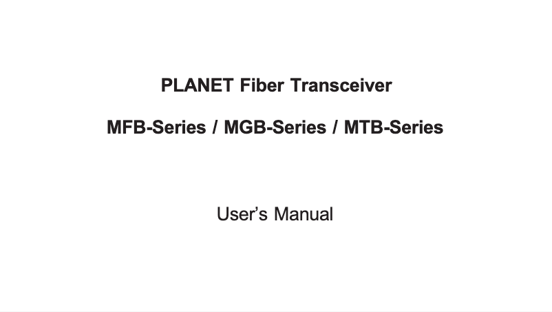 First page image of the manual for MGB-LX