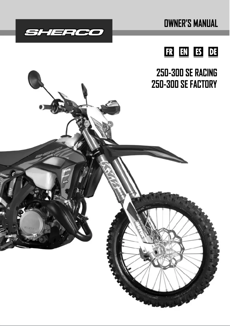 Page 1 of the manual User Manual Sherco 300 SE (2023)