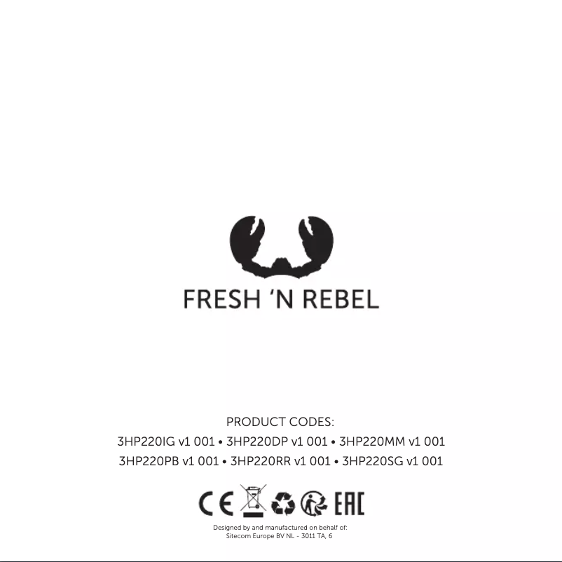 Page 1 of the manual User Manual Fresh 'n Rebel Caps 2