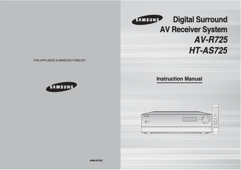 First page image of the manual for HT-AS725