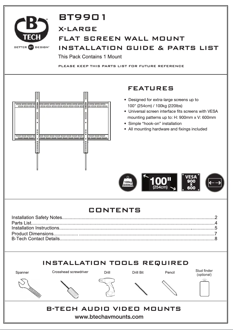 First page image of the manual for BT9901