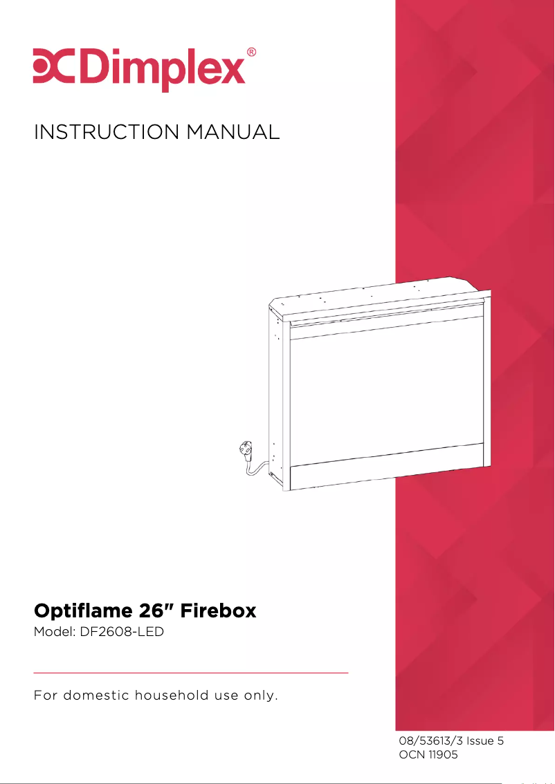 First page image of the manual for Optiflame DF2608-LED