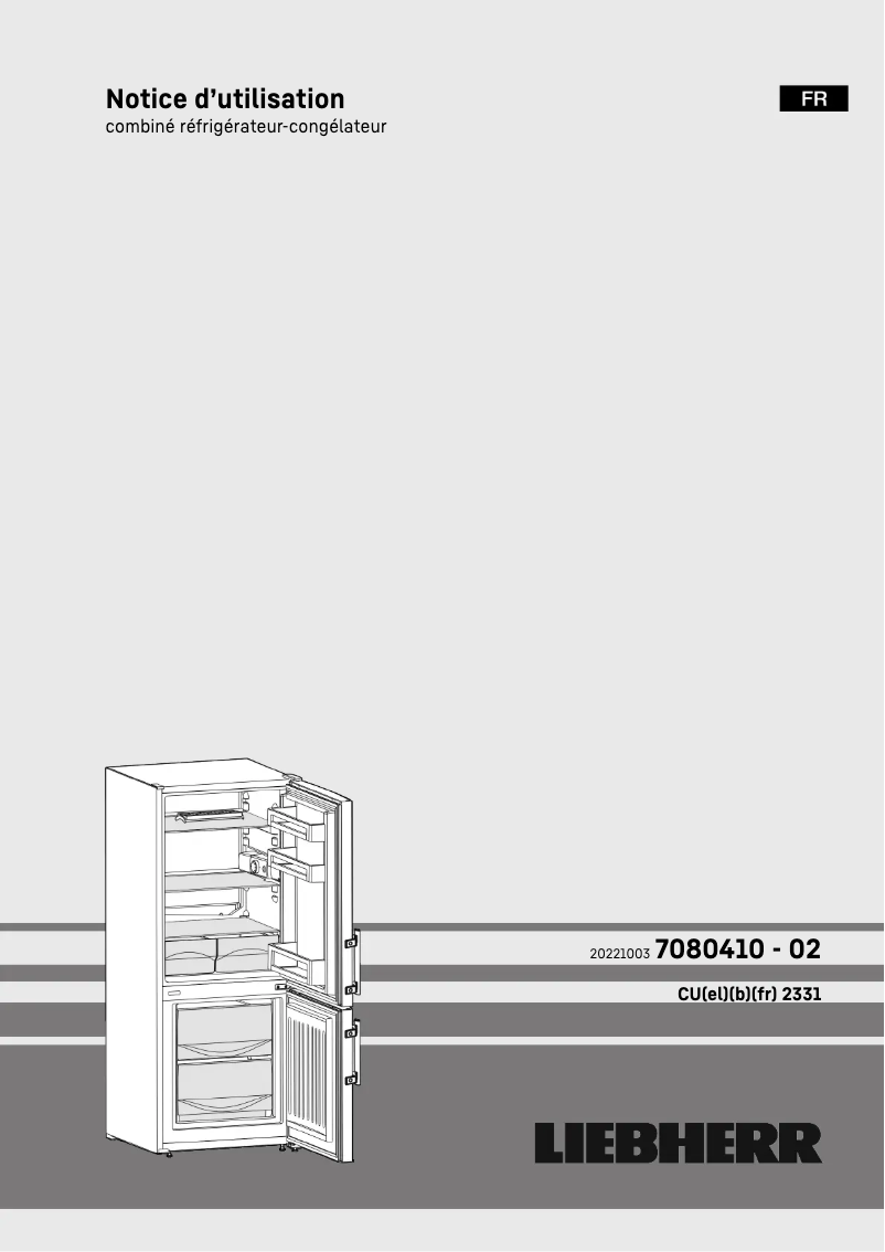 Page 1 of the manual User Manual Liebherr CUb 2331