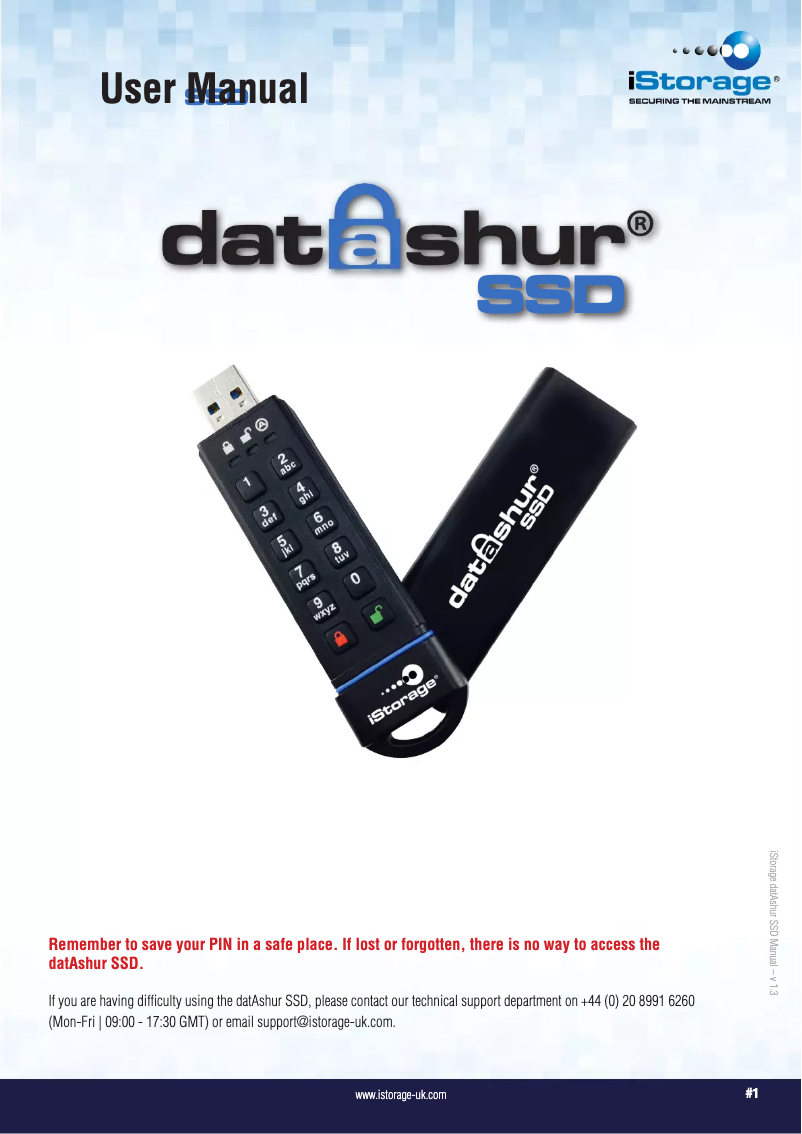 Page 1 of the manual User Manual iStorage datAshur