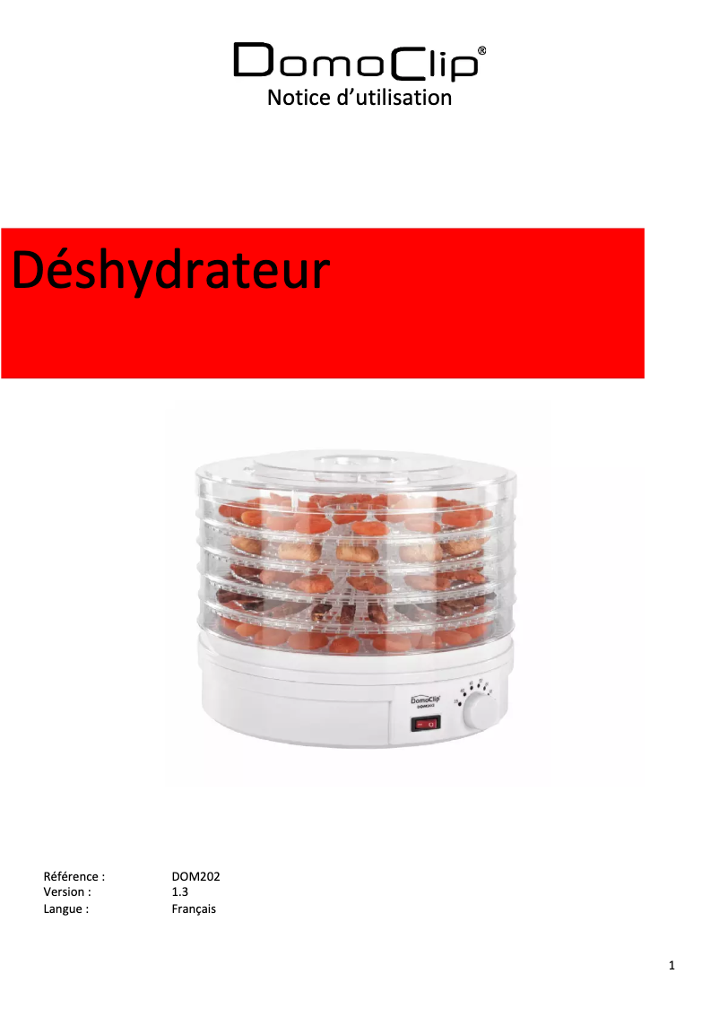 First page image of the manual for DOM202