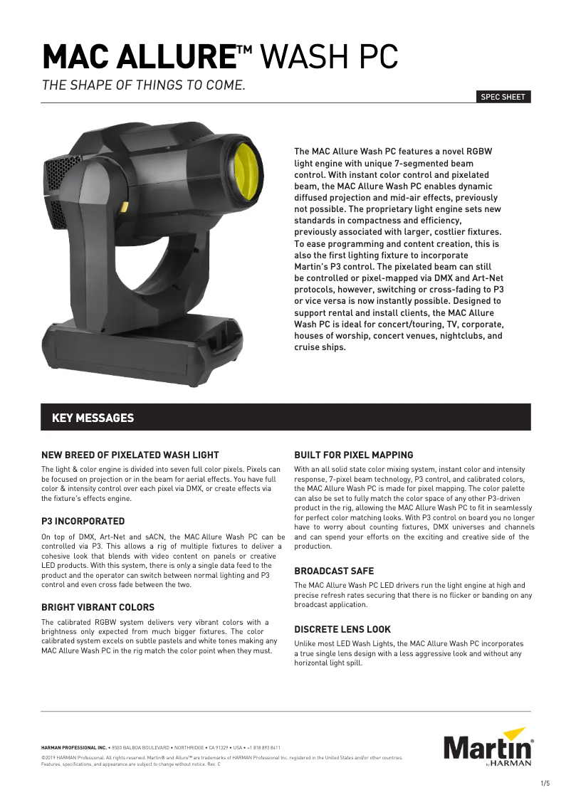 First page image of the manual for MAC Allure Wash PC