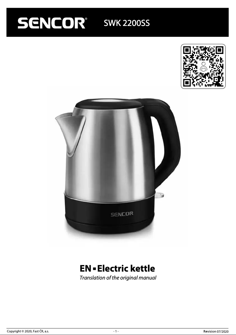 Page 1 of the manual User Manual Sencor SWK 2200SS