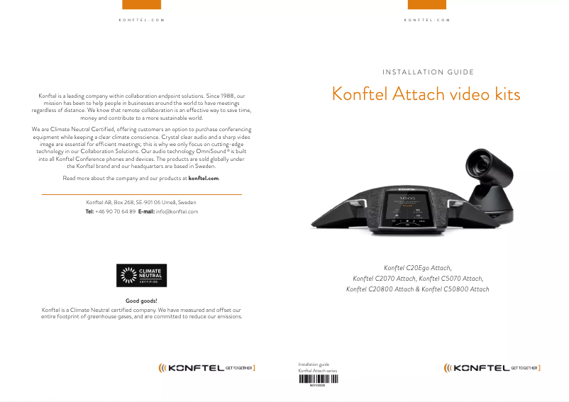 Page 1 of the manual User Manual Konftel C20Ego Attach
