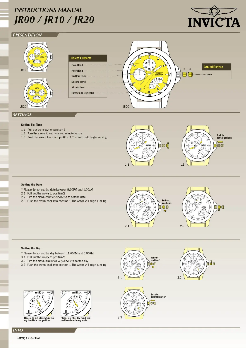 Page 1 of the manual User Manual Invicta Pro Diver 17355