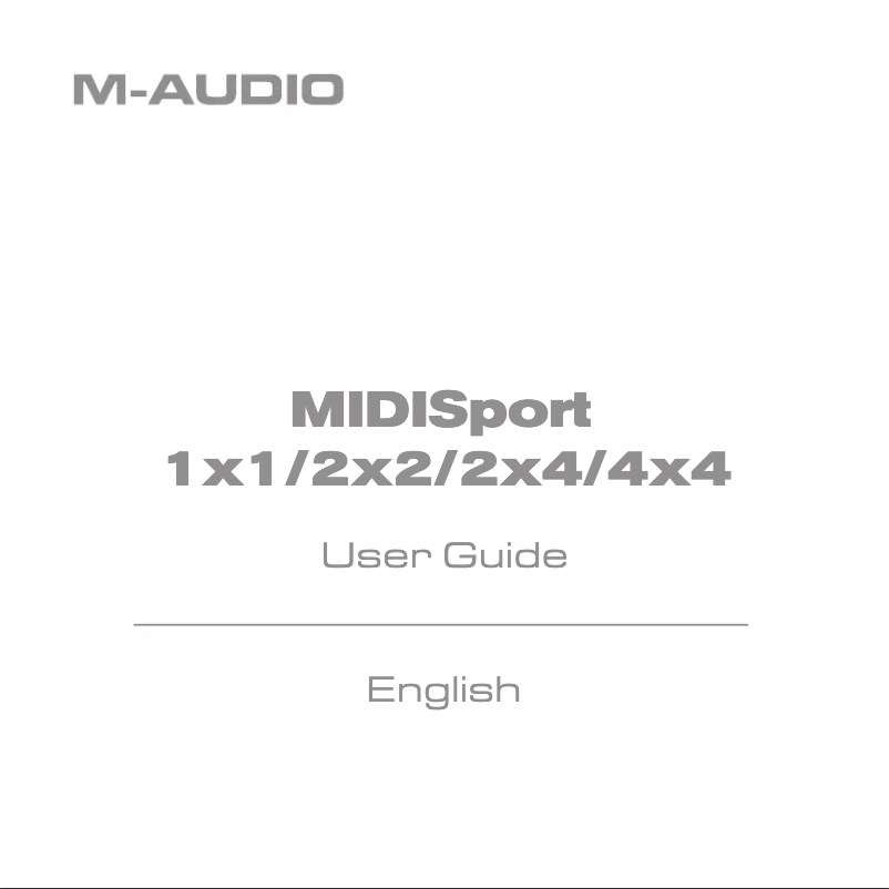 Page 1 of the manual User Manual M-Audio Midisport 4x4