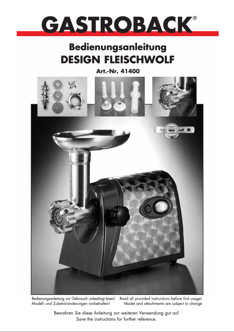 First page image of the manual for 41400