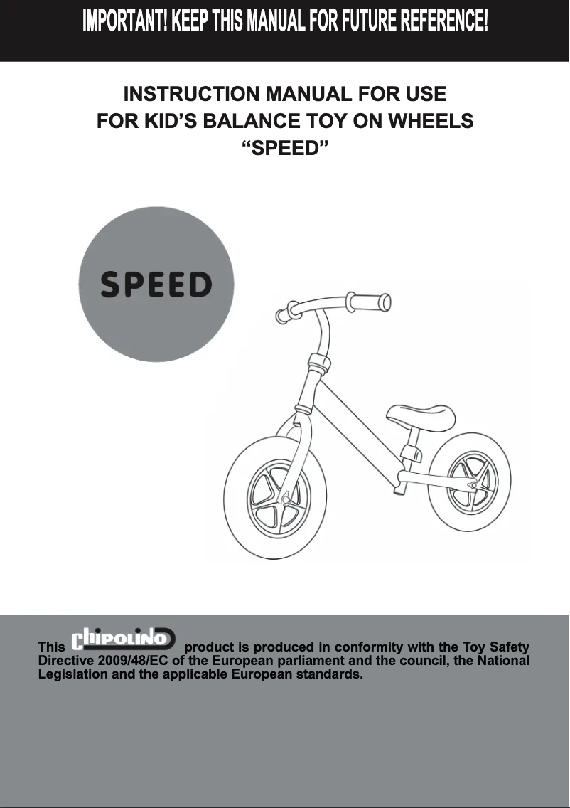 First page image of the manual for Speed
