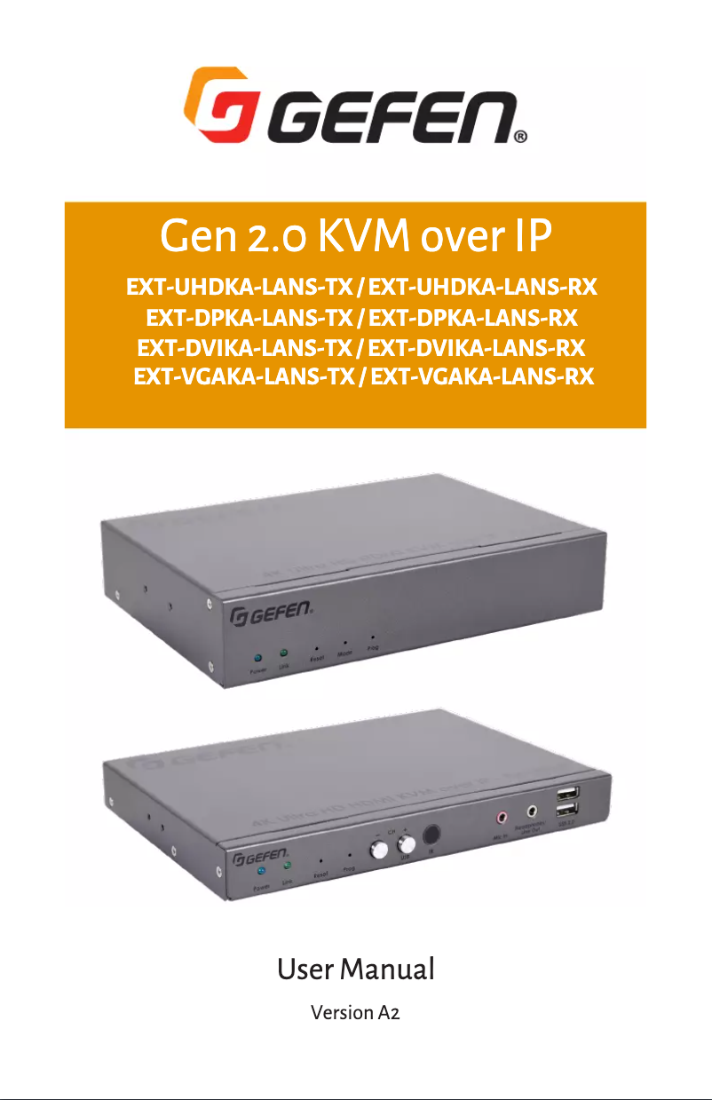 First page image of the manual for EXT-UHDKA-LANS-TX