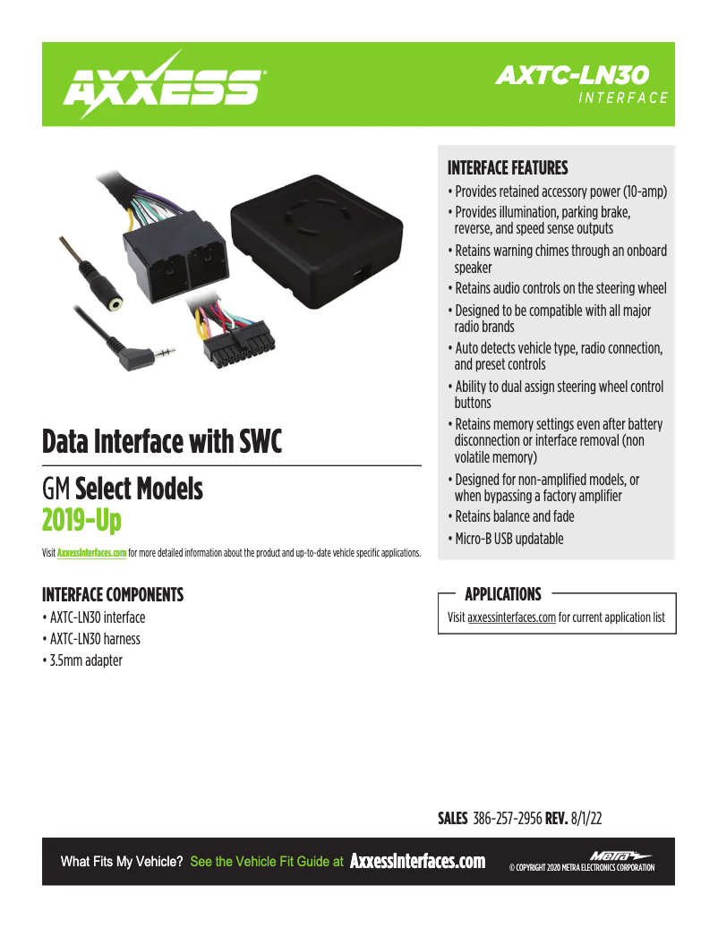 Page 1 of the manual Technical Sheet AXESS AXTC-LN30