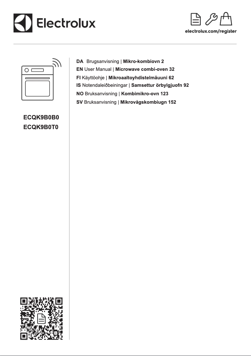 First page image of the manual for ECQK9B0B0