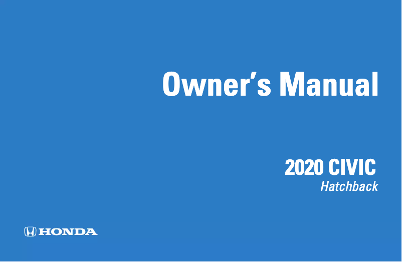 Page 1 of the manual User Manual Honda Civic Sedan (2020)