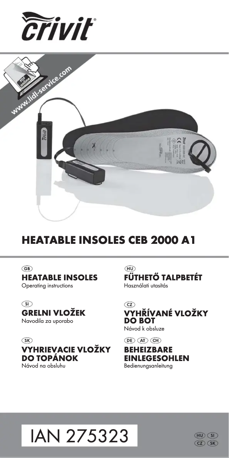 First page image of the manual for IAN 275323