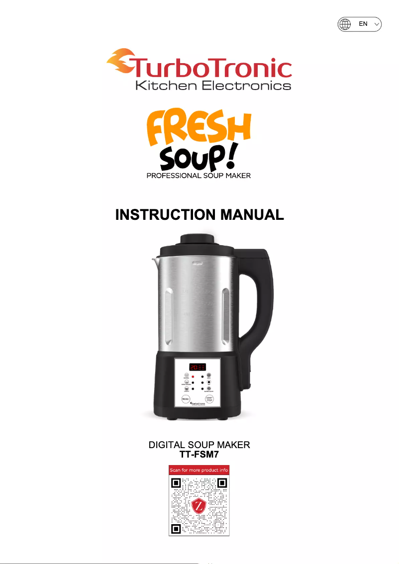 Page 1 of the manual User Manual TurboTronic Fresh Soup TT-FSM7