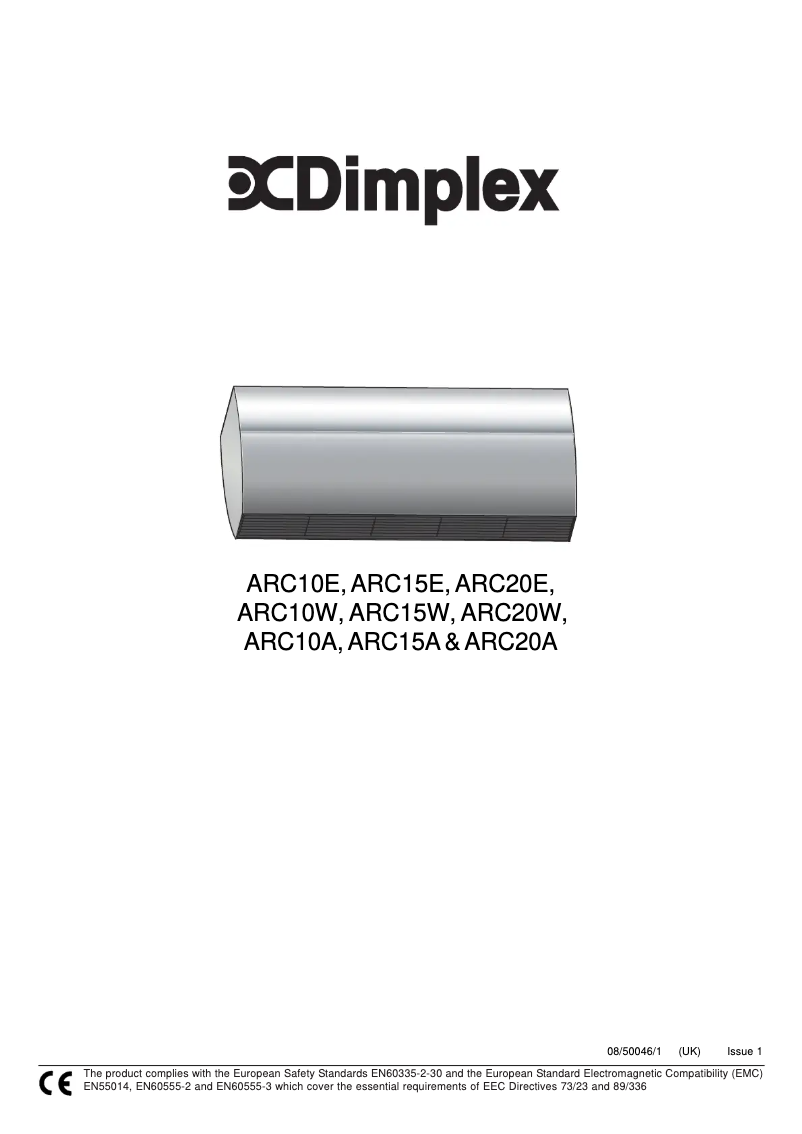 Page 1 of the manual User Manual Dimplex ARC10W