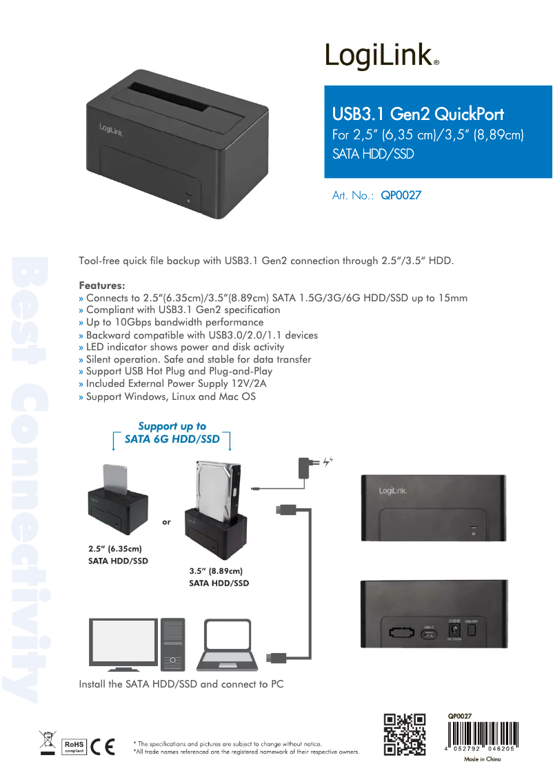 Page 1 of the manual User Manual LogiLink QP0027