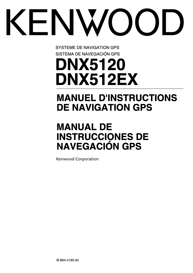 Page 1 of the manual Instruction Manual Kenwood DNX5120