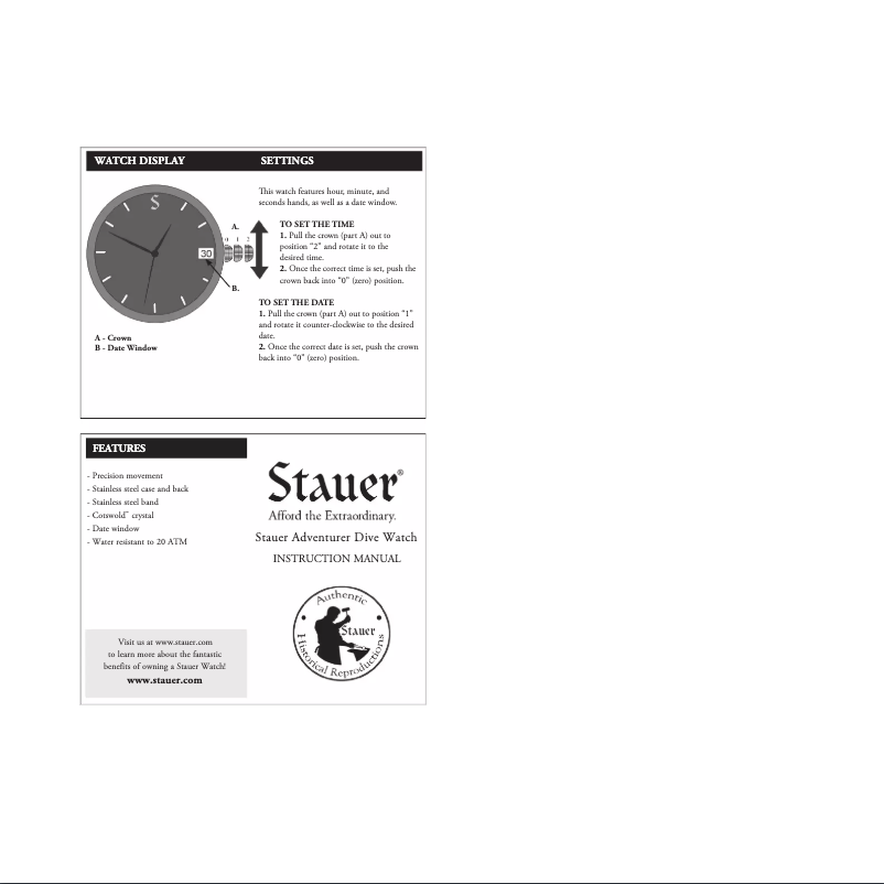 Page 1 of the manual User Manual Stauer 35020