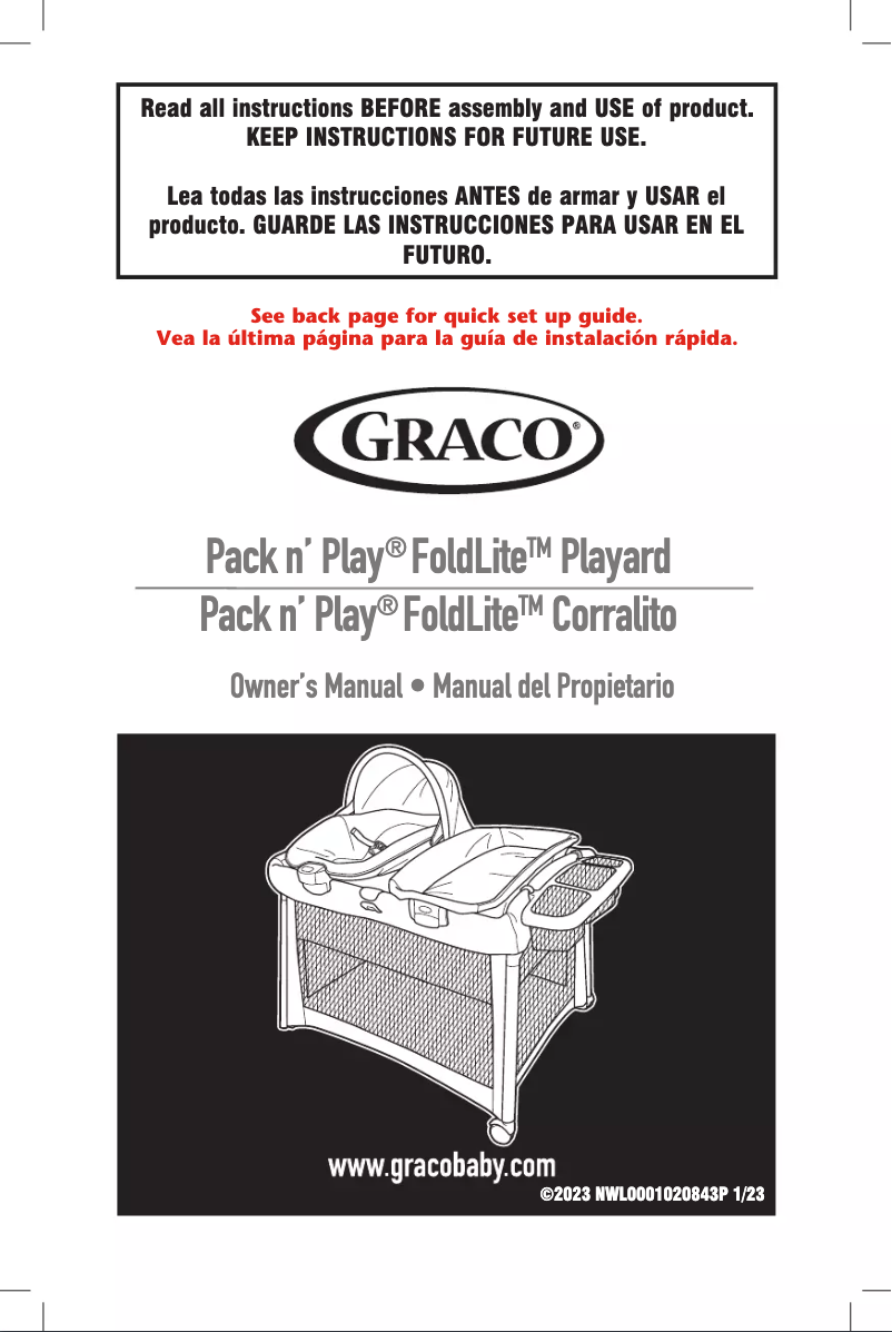 First page image of the manual for Pack 'n Play FoldLite