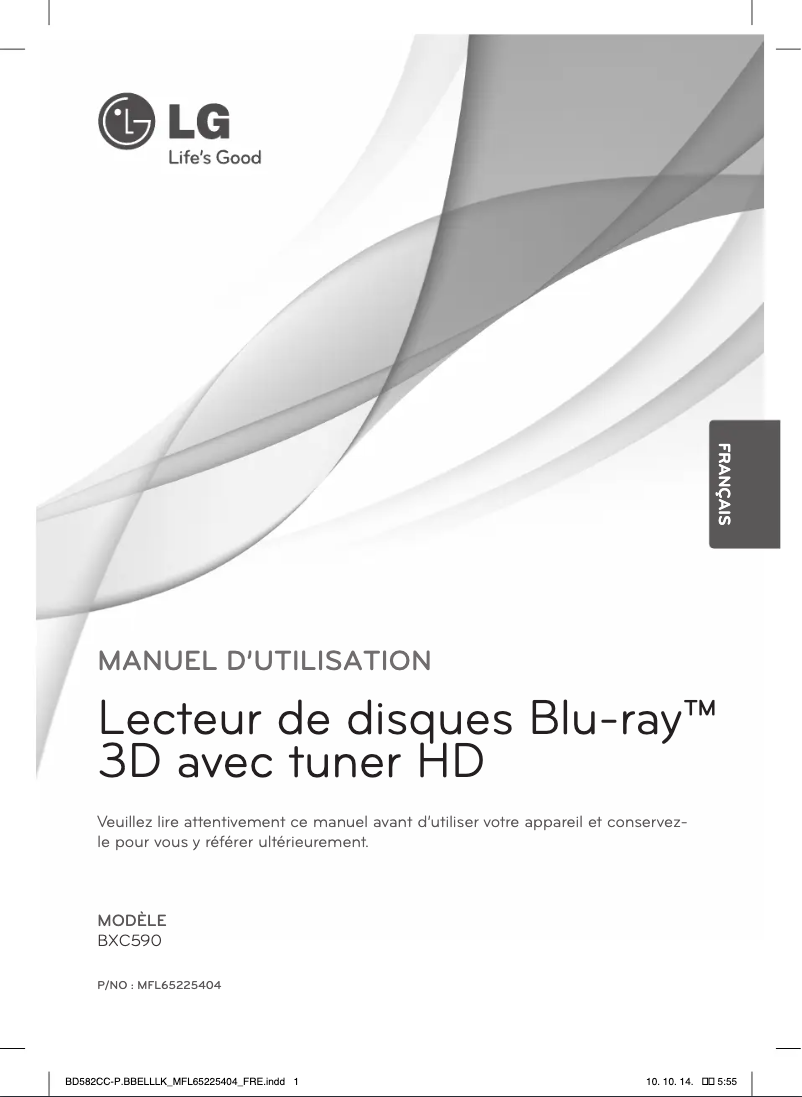 First page image of the manual for BXC590