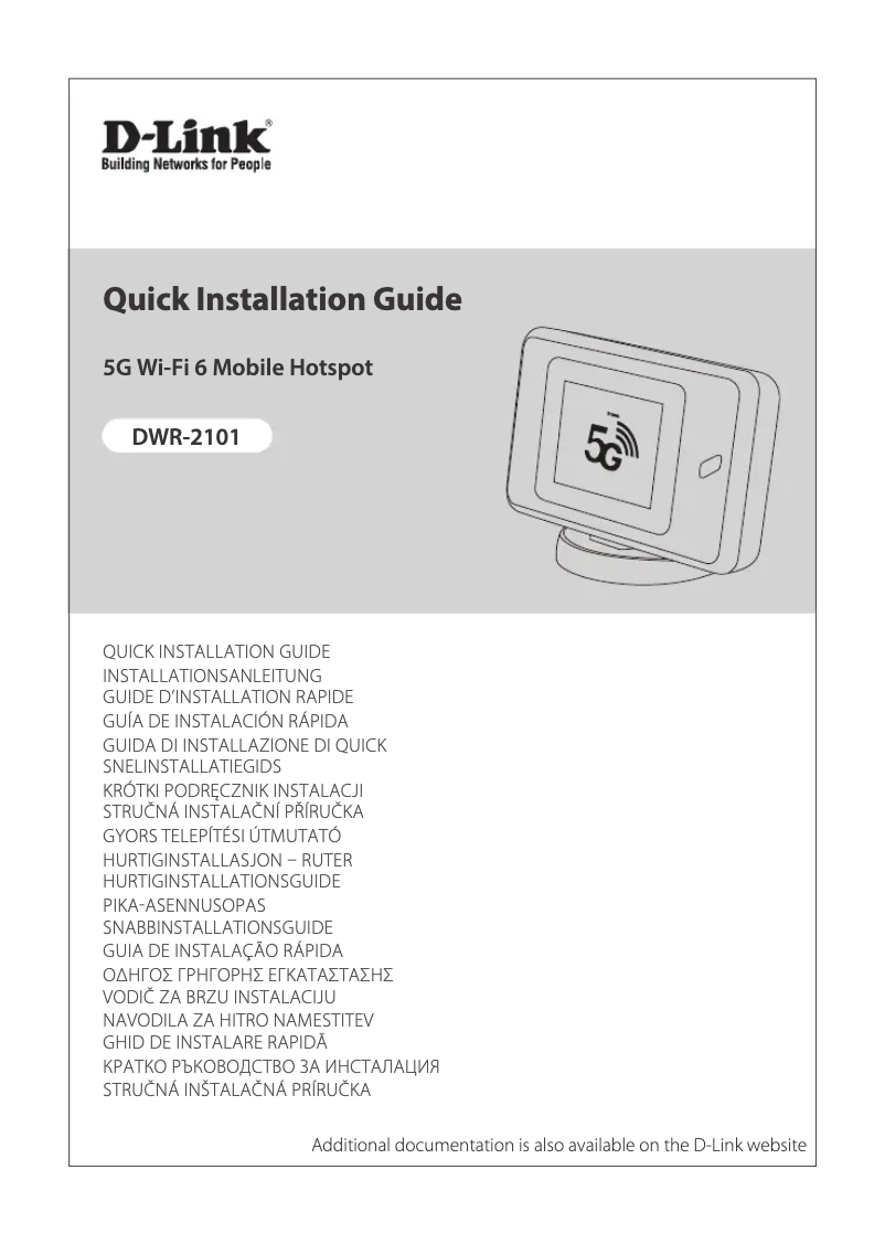 Page 1 of the manual Installation Guide D-Link DWR-2101