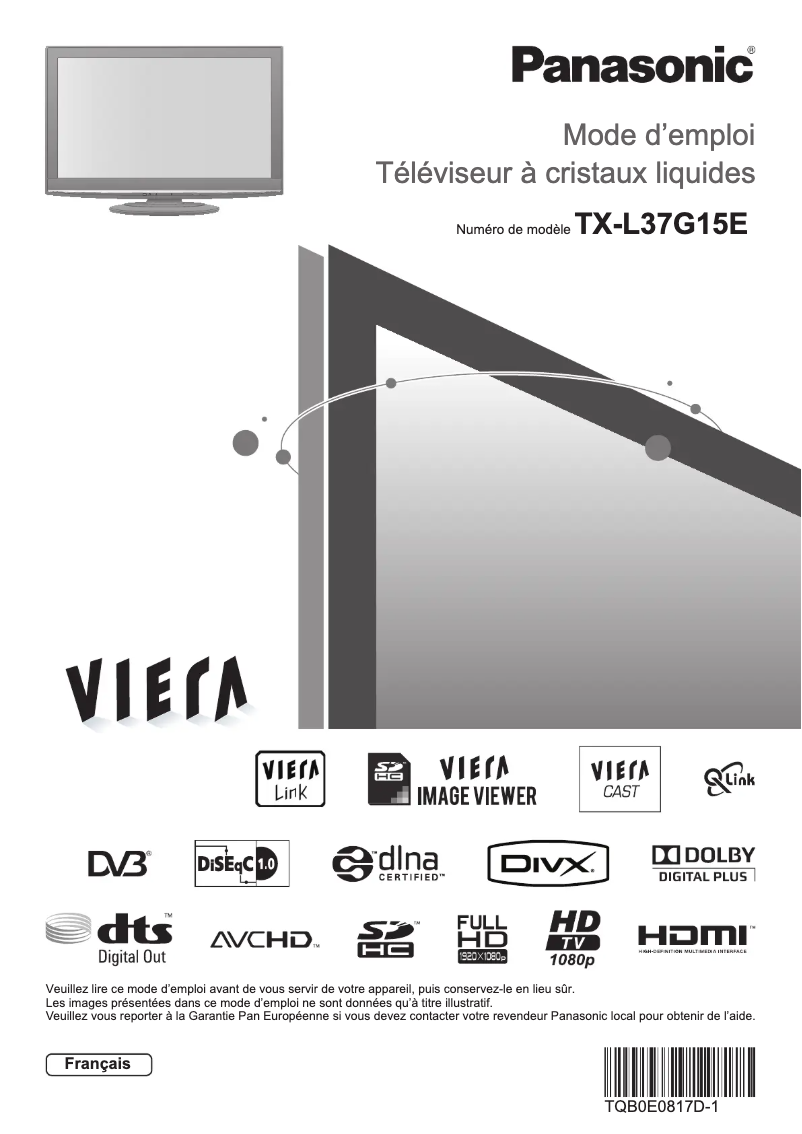 Page 1 of the manual User Manual Panasonic Viera TX-L37G15E